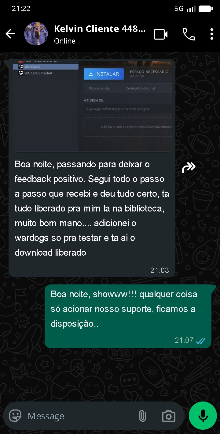 Print de conversa com cliente 4