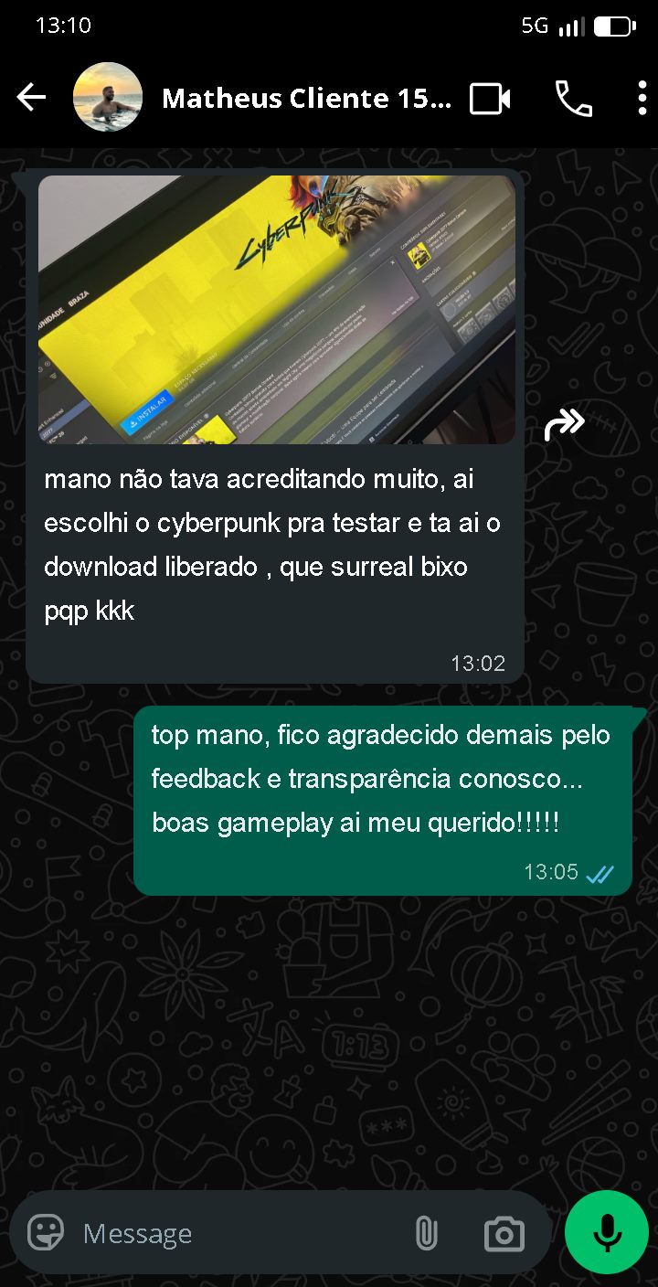 Print de conversa com cliente 6